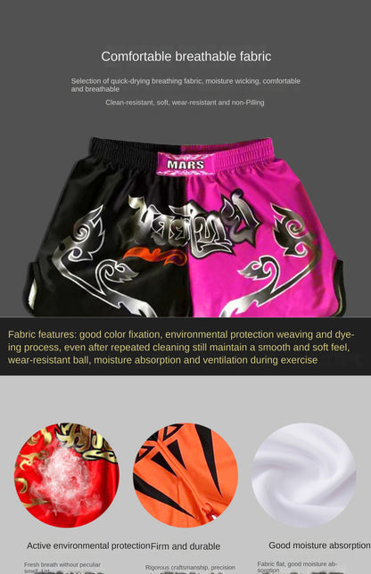 Combat Fighting Professional Sanda Shorts Male MMA Children Muay Thai Shorts Children Boxing Match Fighting Training Wear