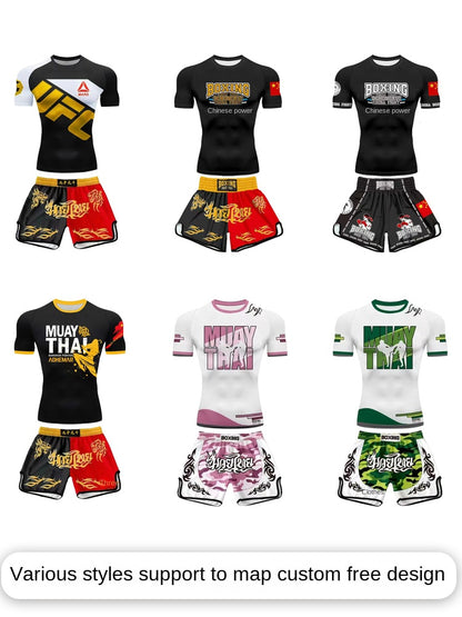 Customized Clothes for Sanda Boxing Fighting Suit Fight Suit Clothes Muay Thai Shorts Boys and Girls Martial Arts Training Clothing