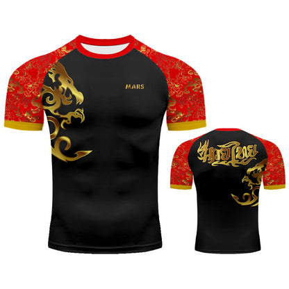 Customized Professional Children's Comprehensive Fighting Suit Boxing Sanda Training Wear Free Muay Thai Boxing Clothes Short Sleeve Two-Piece Suit