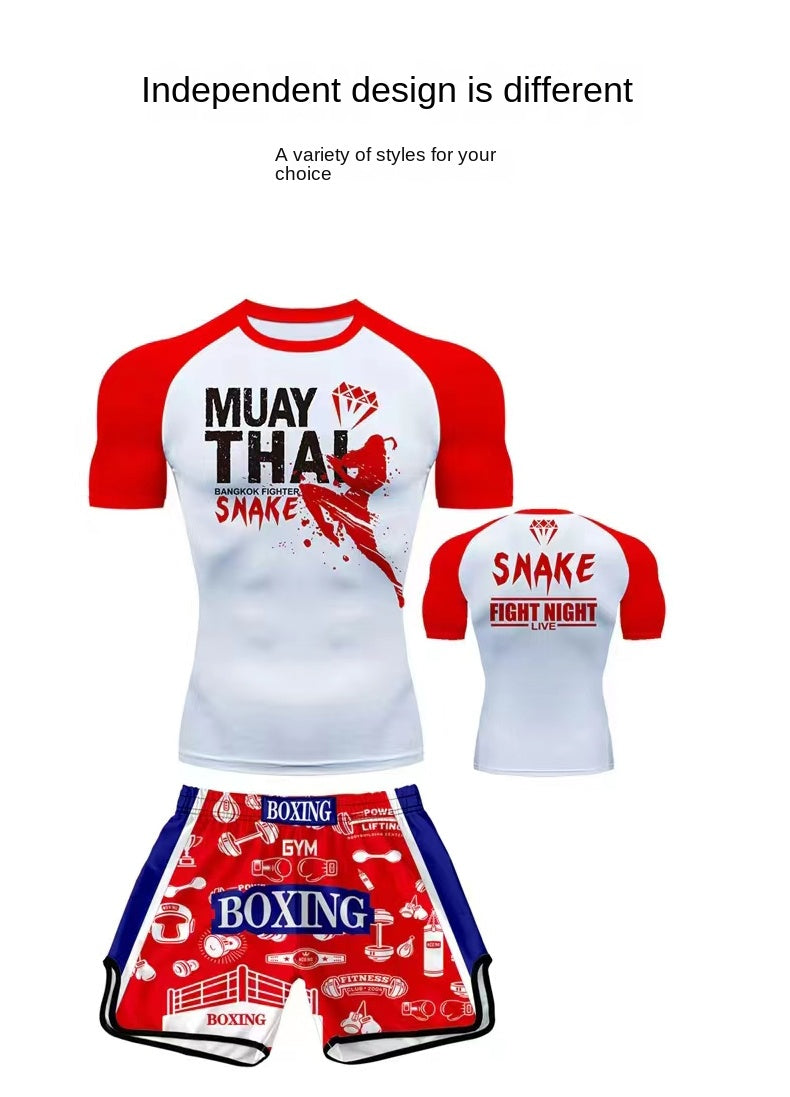 Quick-Dry High-Elastic Boxing Training Suit Muay Thai Mixed Martial Arts Fighting Suit