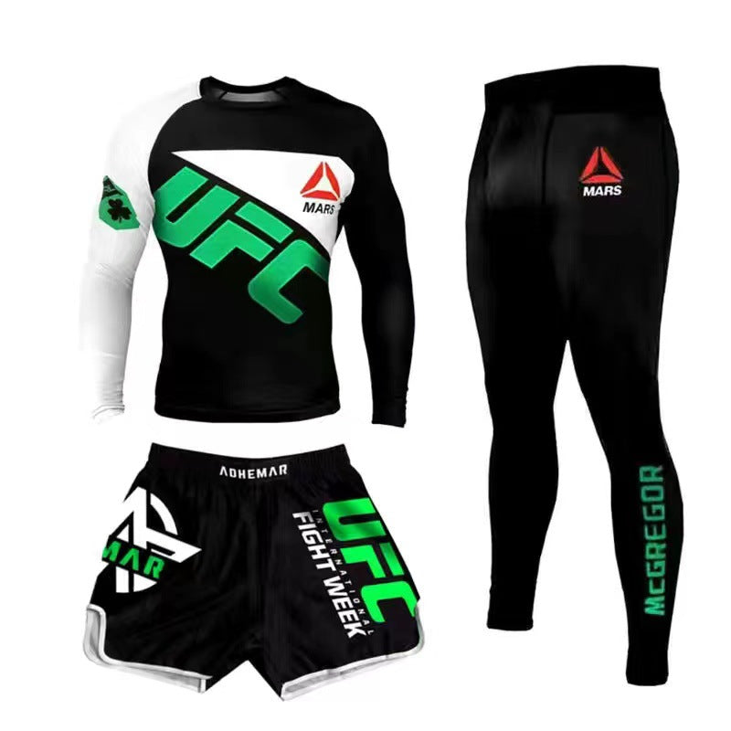 New Boxing Pants Combat MMA Mixed Martial Arts UFC Running Sports Training Quick-Dry Pants Venom Three-Piece Set