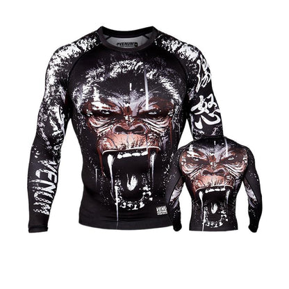 Boxing Shirt Muay Thai Tight Long Sleeve Fitness Training Combat Running Fighting T-Shirt Martial Arts Sportswear Venom Top