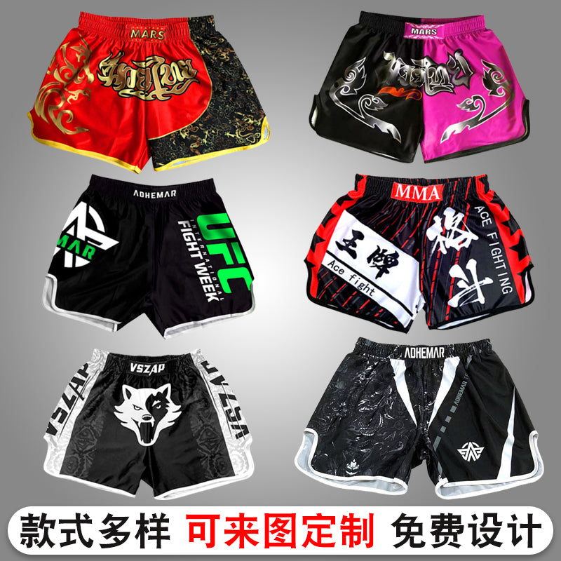 Combat Fighting Professional Sanda Shorts Male MMA Children Muay Thai Shorts Children Boxing Match Fighting Training Wear