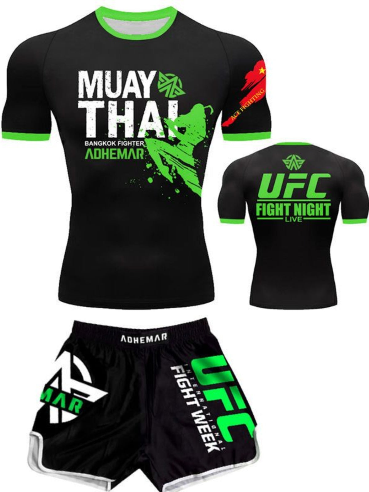 Boxing Training Wear Muay Thai Boxing Clothes Shorts Men's UFC Sanda Quick-Drying Short-Sleeved T-shirt Customization