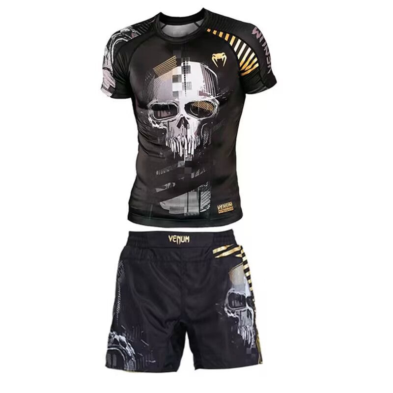 New Boxing Pants Combat MMA Mixed Martial Arts UFC Running Sports Training Quick-Dry Pants Venom Three-Piece Set