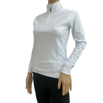 Customized Spring and Autumn Horse Riding Long Sleeve Tight Zipper Women's T-shirt Stand Collar High Elastic Nude Feel Equestrian Clothes SURPHY