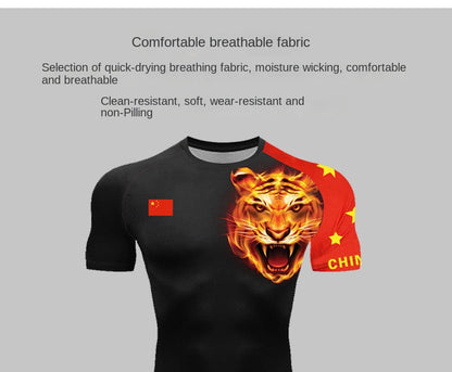 Boxing Training Wear Muay Thai Boxing Clothes Shorts Men's UFC Sanda Quick-Drying Short-Sleeved T-shirt Customization