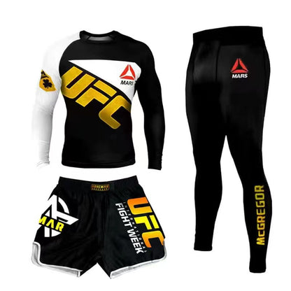 New Boxing Pants Combat MMA Mixed Martial Arts UFC Running Sports Training Quick-Dry Pants Venom Three-Piece Set