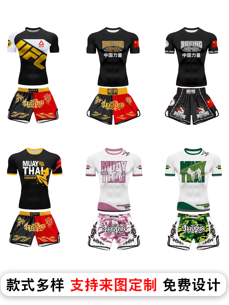 Custom Sanda Suit Boxing Fighting Suit Combat Set Clothes Muay Thai Shorts Men Women Children Martial Arts Training Clothing