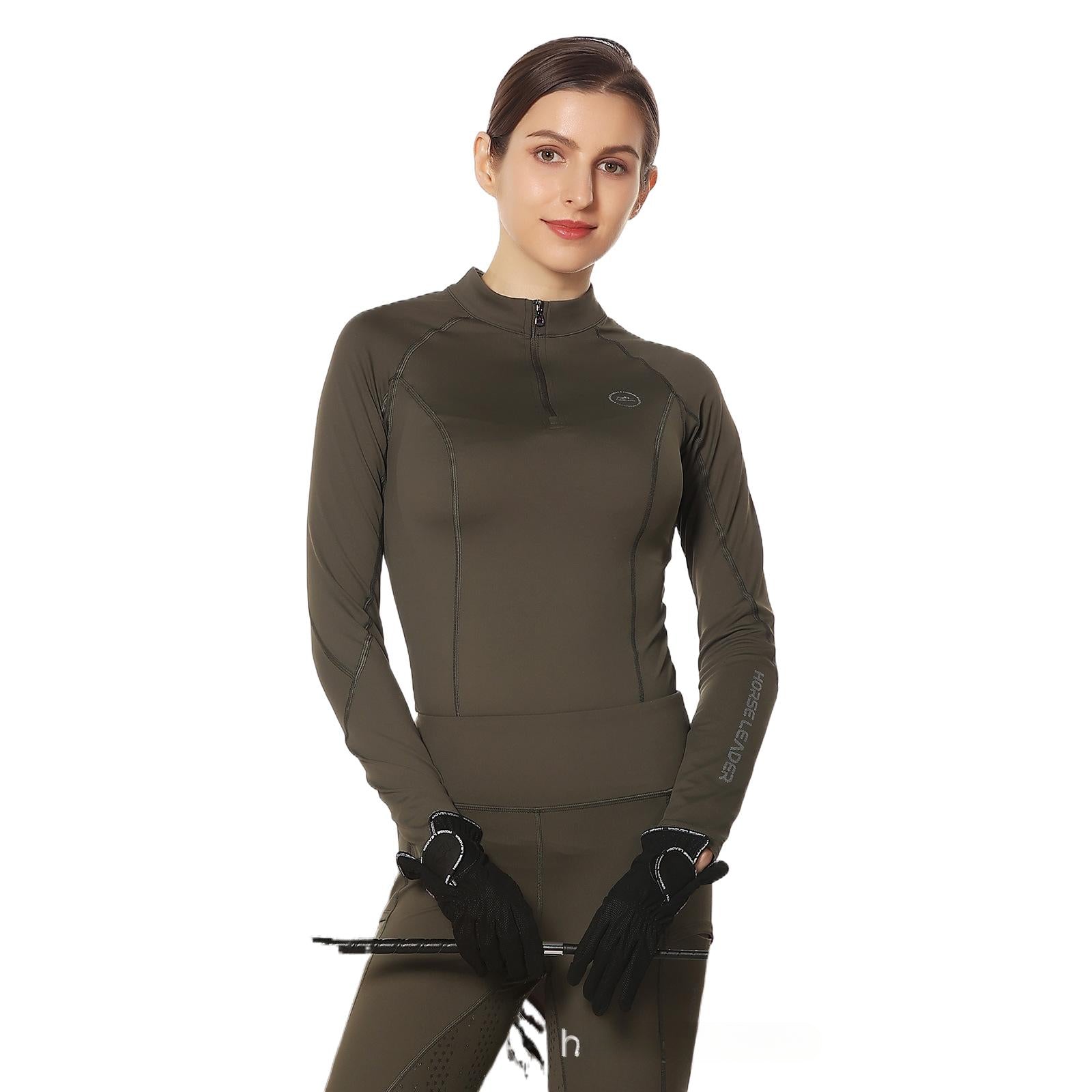 Women's Long-Sleeved T-shirt Spring and Summer Riding High Elastic Nude Feel Comfortable Slimming Knight Clothes http://detail.1688.com/offer/677264973259.html