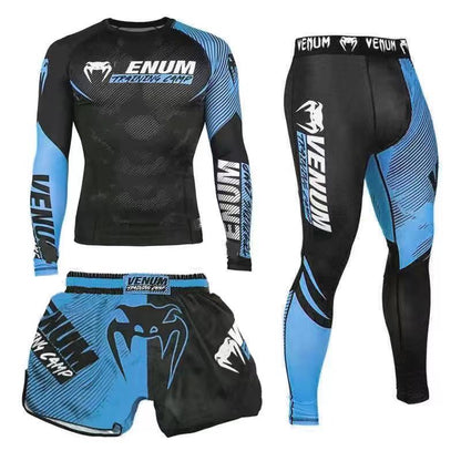 New Boxing Pants Combat MMA Mixed Martial Arts UFC Running Sports Training Quick-Dry Pants Venom Three-Piece Set