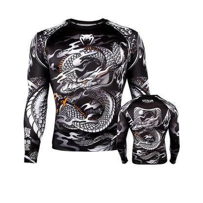 Boxing Shirt Muay Thai Tight Long Sleeve Fitness Training Combat Running Fighting T-Shirt Martial Arts Sportswear Venom Top