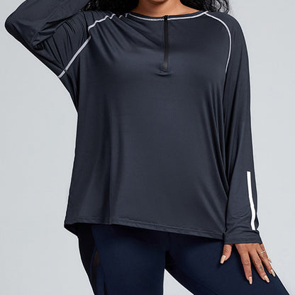 Wholesale Plus Size Plus Size Long Sleeve Sports Yoga Loose Quick-Dry Tops Gym Sets Women's Sweatshirts SURPHY