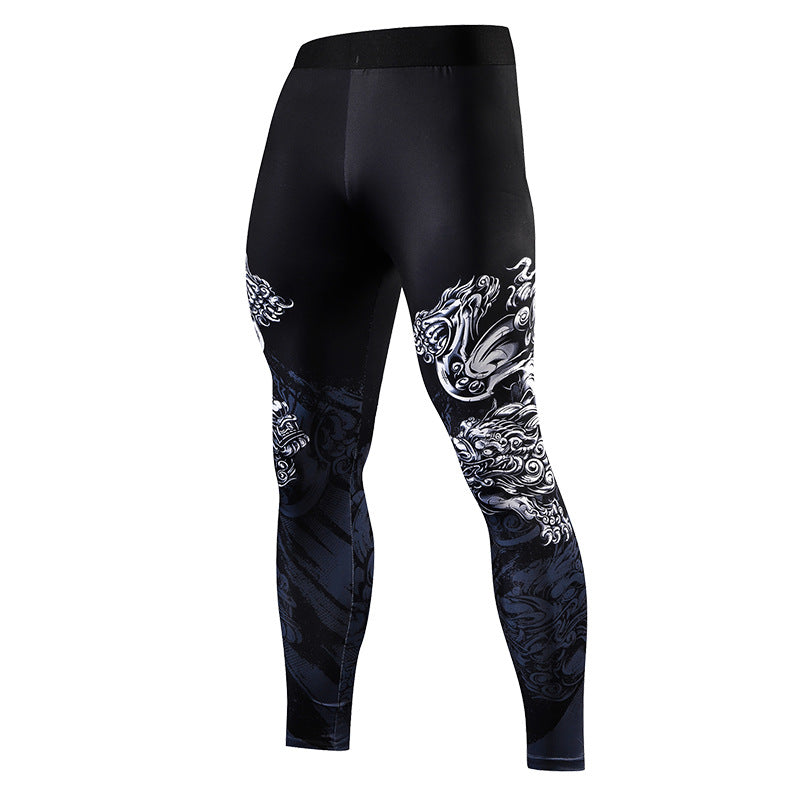 Leggings, men's fitness, yoga trousers, quick dry training, running sports, high compression, basketball, sweat-wicking leggings - SURPHY