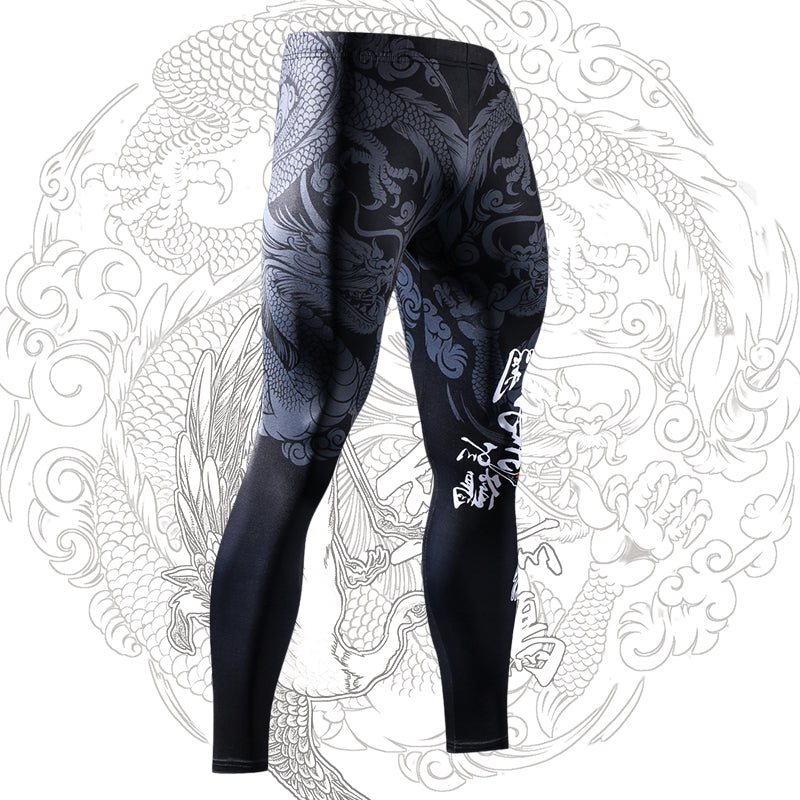 Leggings, men's fitness, yoga trousers, quick dry training, running sports, high compression, basketball, sweat-wicking leggings - SURPHY