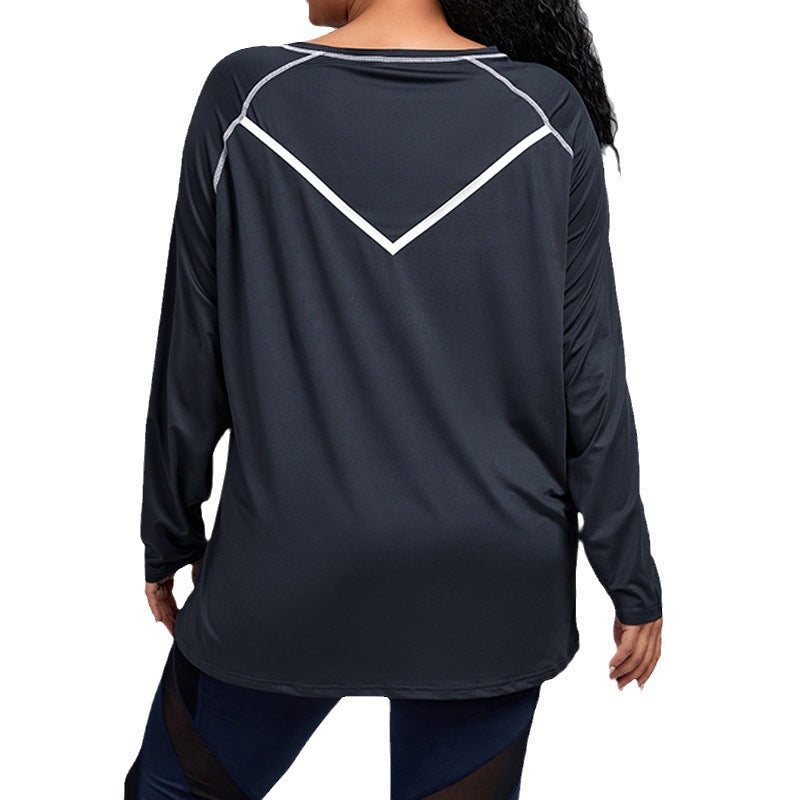 Wholesale Plus Size Plus Size Long Sleeve Sports Yoga Loose Quick-Dry Tops Gym Sets Women's Sweatshirts SURPHY