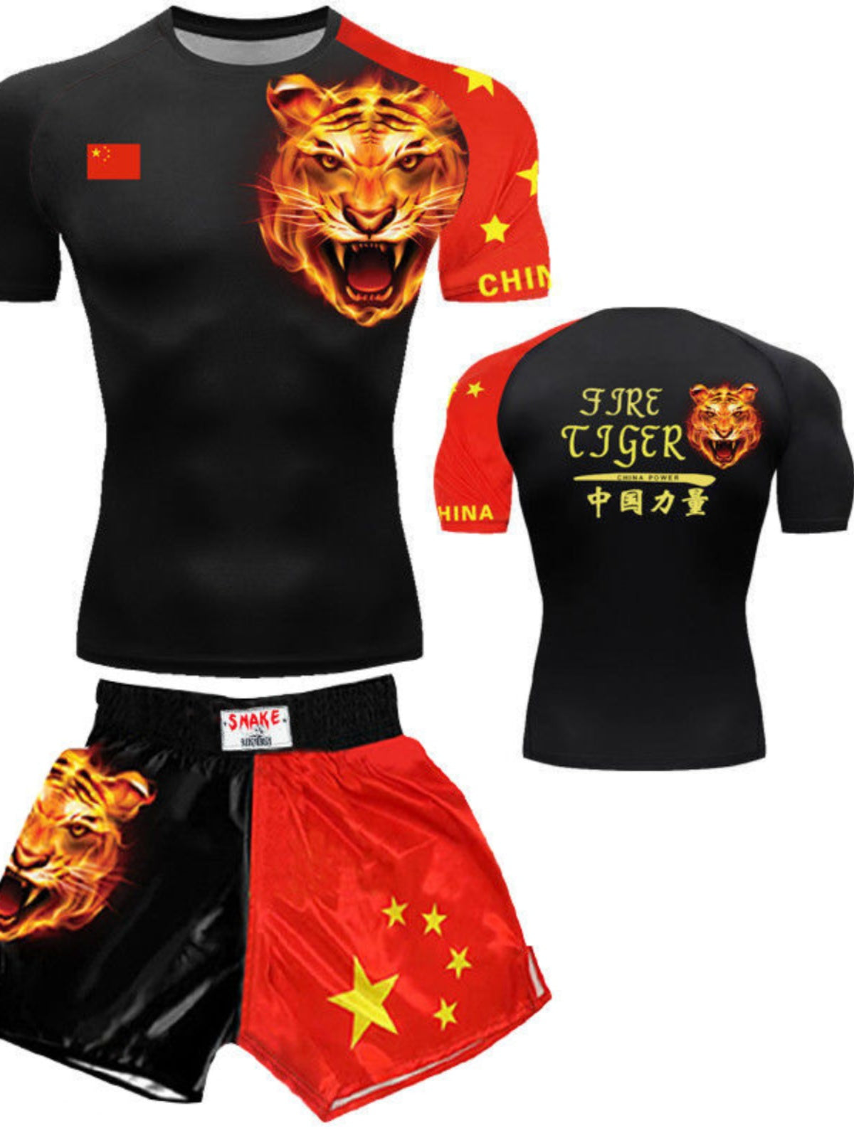 Boxing training clothes Muay Thai shorts men/women/children UFC Sanda fighting MMA children's short-sleeved T-shirt suit customization