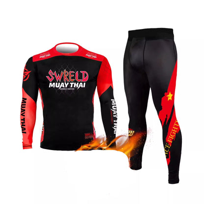 Fleece cycling suit set long sleeve men's autumn and winter cycling trousers, men's and women's cycling equipment, quick-drying clothes - SURPHY