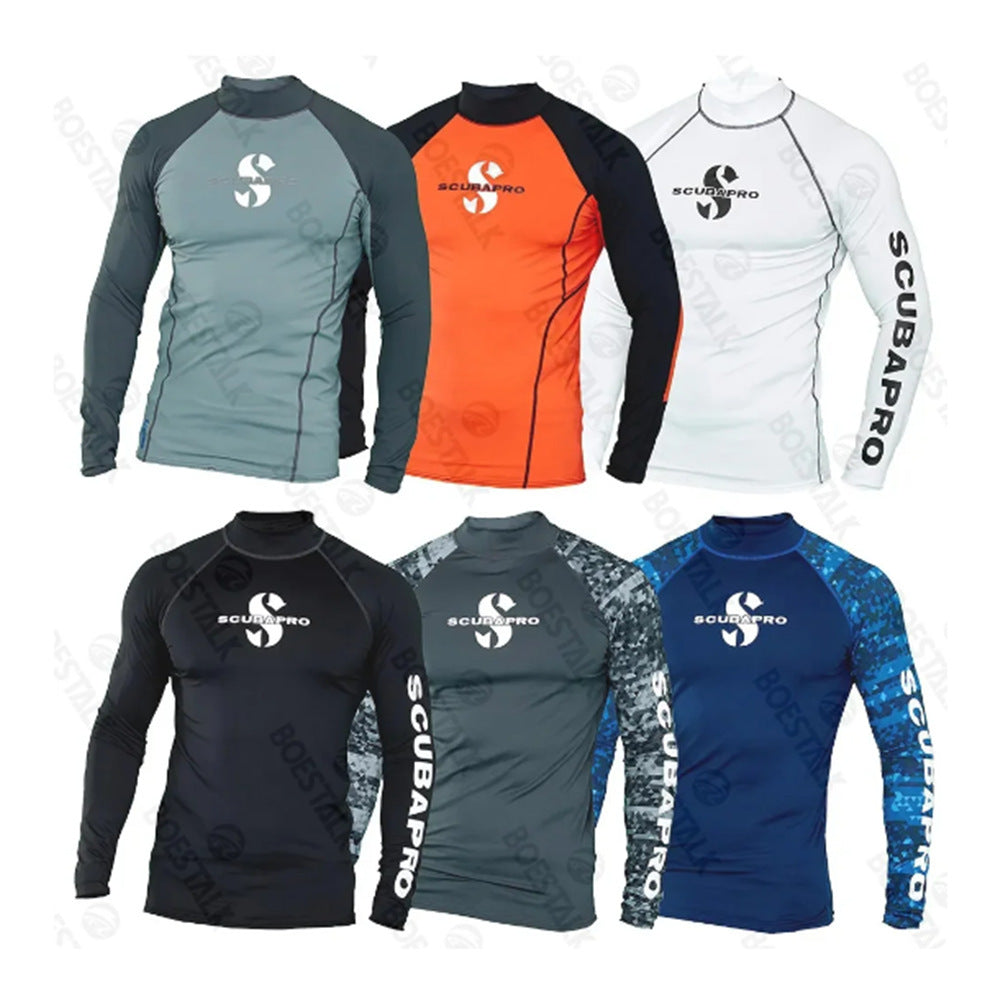 In stock men's swimming long sleeve swimsuits, UV protection, outdoor sports, beach diving, surfwear, sun protective clothing SURPHY