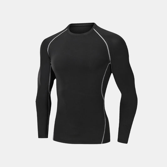 Quick-drying tights men's long sleeve basketball training wear sports high elastic compression long sleeve base spring summer gym wear - SURPHY