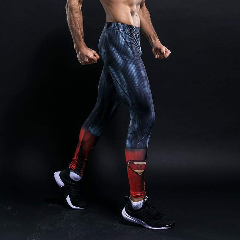 Fight suits, fighting pants, sports leggings, men's track and field, running, basketball, gym pants, high stretch and quick dry training pants - SURPHY