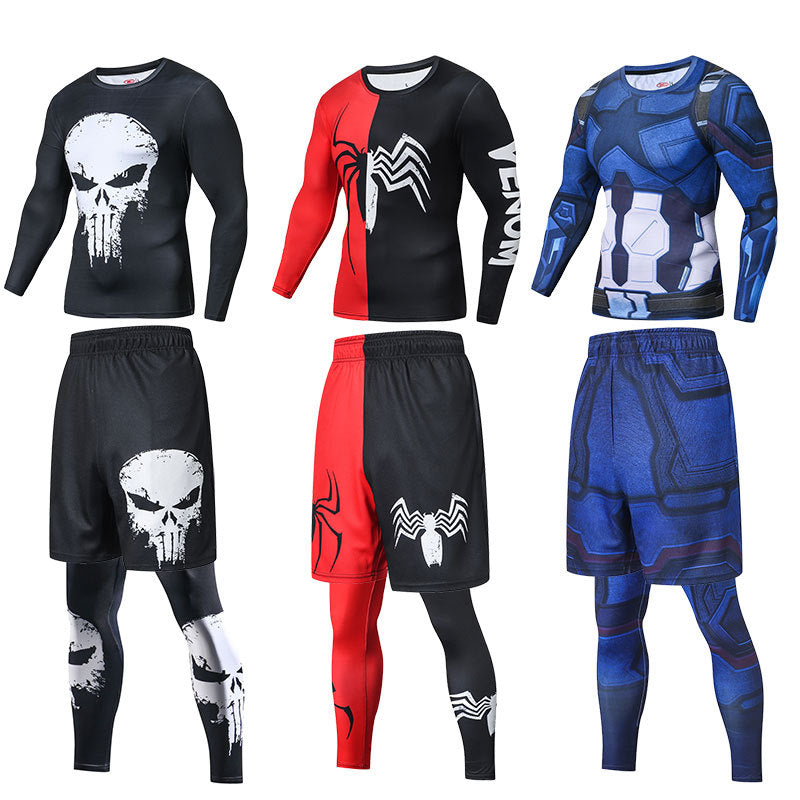 Gym Wear Men's Sportswear Suit Quick Dry Suit Athletic Tights Two or Three Piece Set - SURPHY