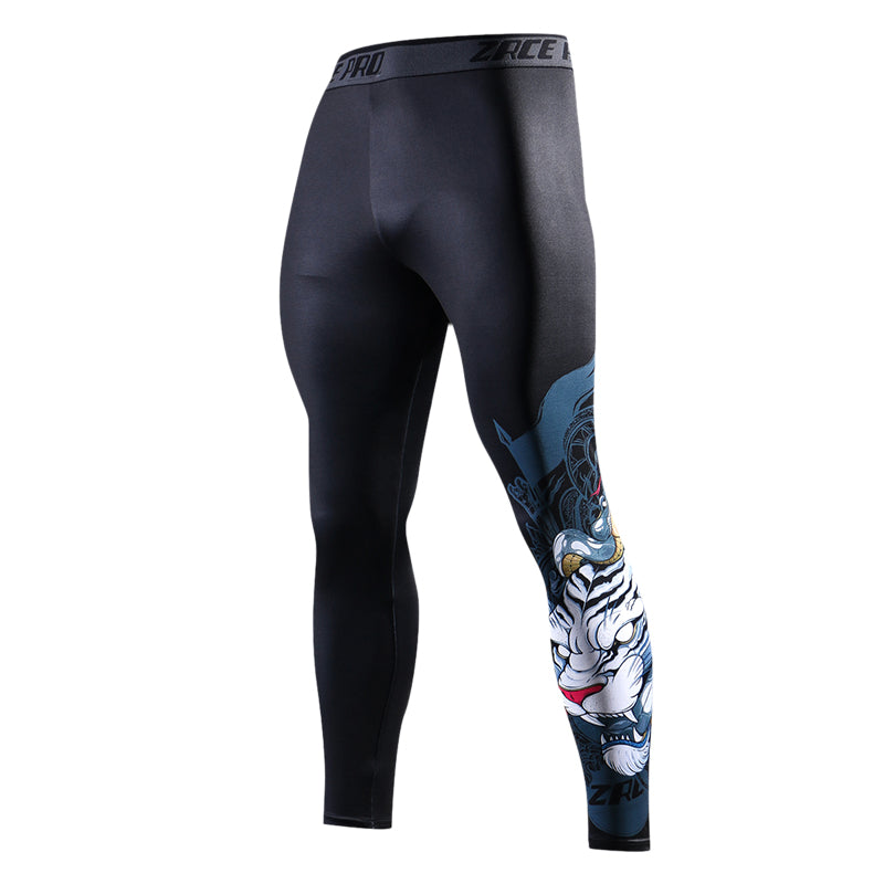 Leggings, men's fitness, yoga trousers, quick dry training, running sports, high compression, basketball, sweat-wicking leggings - SURPHY