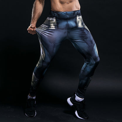 Fight suits, fighting pants, sports leggings, men's track and field, running, basketball, gym pants, high stretch and quick dry training pants - SURPHY