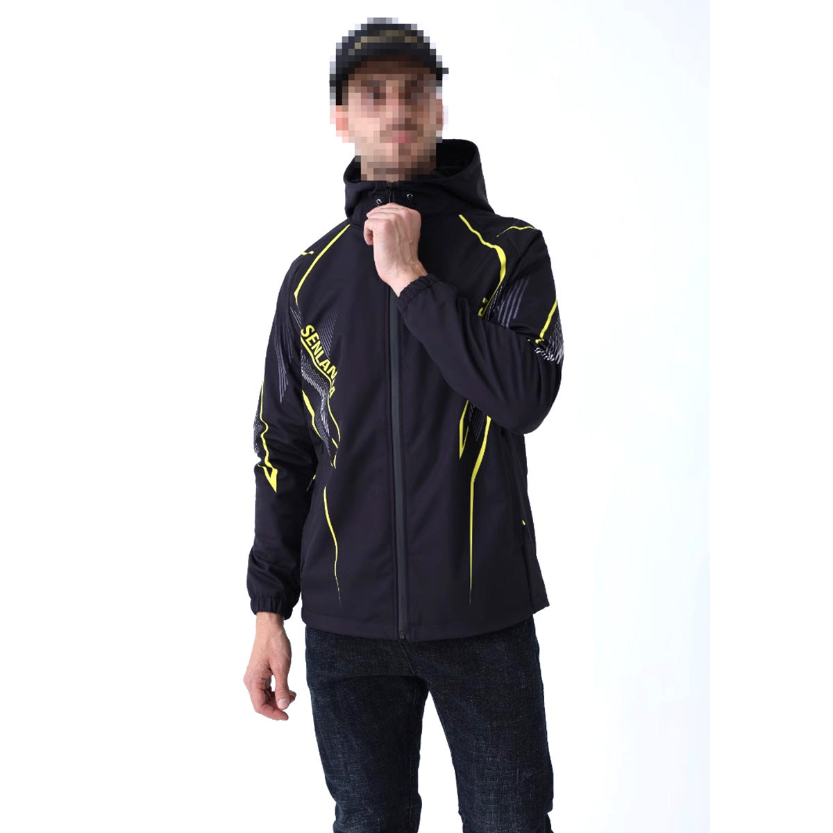 Outdoor sports jacket fishing jacket men's autumn and winter fleece windproof waterproof jacket printed cold clothing - SURPHY