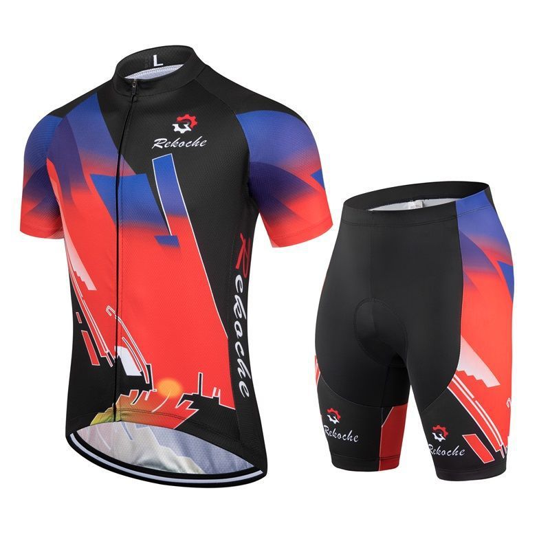 Summer cycling suit short-sleeved suit men's and women's mountain road bike shirt breathable quick-drying car underwear sunscreen slim - SURPHY