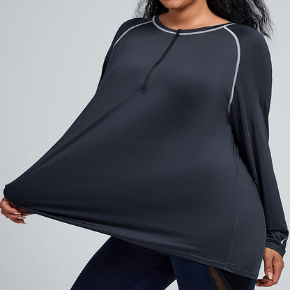 Wholesale Plus Size Plus Size Long Sleeve Sports Yoga Loose Quick-Dry Tops Gym Sets Women's Sweatshirts SURPHY