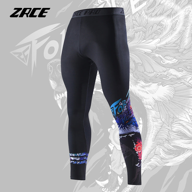 Leggings, men's fitness, yoga trousers, quick dry training, running sports, high compression, basketball, sweat-wicking leggings - SURPHY