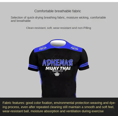 Customized Professional Children's Comprehensive Fighting Suit Boxing Sanda Training Wear Free Muay Thai Boxing Clothes Short Sleeve Two-Piece Suit