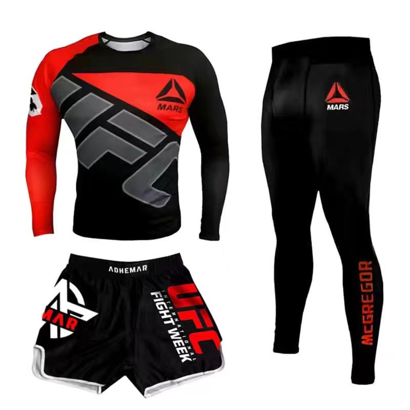 New Boxing Pants Combat MMA Mixed Martial Arts UFC Running Sports Training Quick-Dry Pants Venom Three-Piece Set