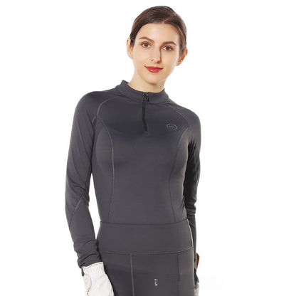 Women's Long-Sleeved T-shirt Spring and Summer Riding High Elastic Nude Feel Comfortable Slimming Knight Clothes http://detail.1688.com/offer/677264973259.html