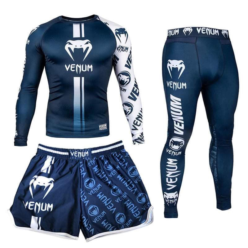 New Boxing Pants Combat MMA Mixed Martial Arts UFC Running Sports Training Quick-Dry Pants Venom Three-Piece Set