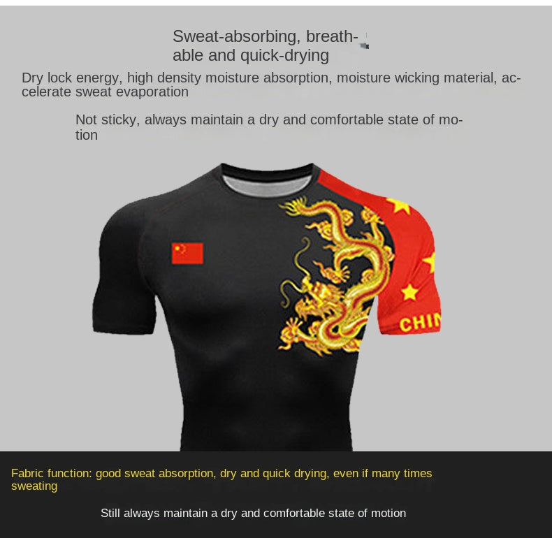 Boxing Training Wear Muay Thai Boxing Clothes Shorts Men's UFC Sanda Quick-Drying Short-Sleeved T-shirt Customization