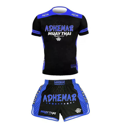 Customized Professional Children's Comprehensive Fighting Suit Boxing Sanda Training Wear Free Muay Thai Boxing Clothes Short Sleeve Two-Piece Suit