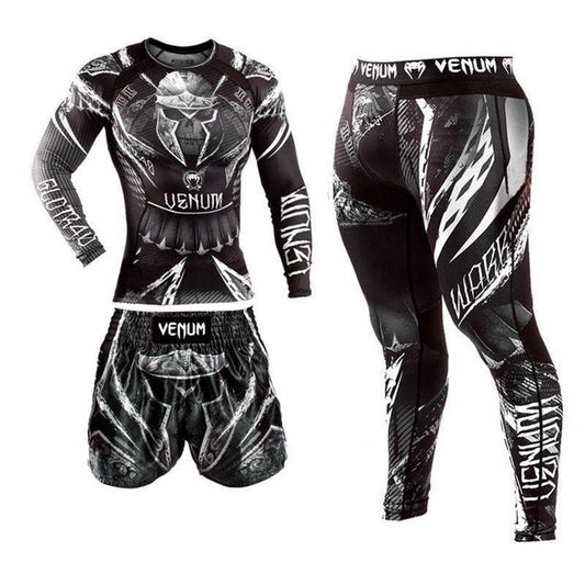 New Boxing Pants Combat MMA Mixed Martial Arts UFC Running Sports Training Quick-Dry Pants Venom Three-Piece Set