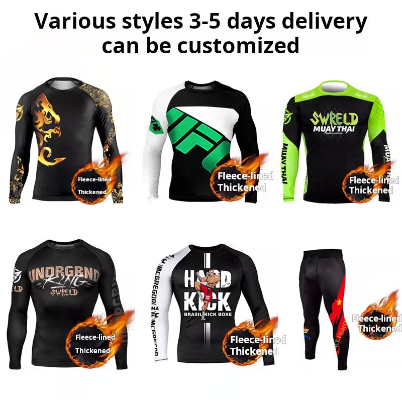 Fleece cycling suit set long sleeve men's autumn and winter cycling trousers, men's and women's cycling equipment, quick-drying clothes - SURPHY